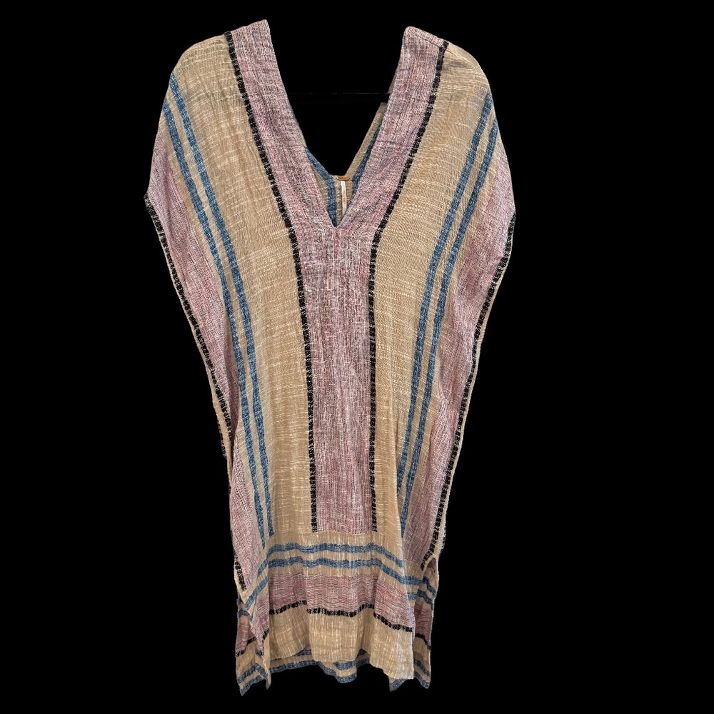 Free People Multicolor Striped Kaftan Tunic Dress M